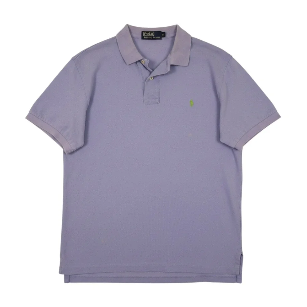 Vintage Polo Ralph Lauren Polo Shirt Mens Medium Blue Bleached Grunge Preppy USA